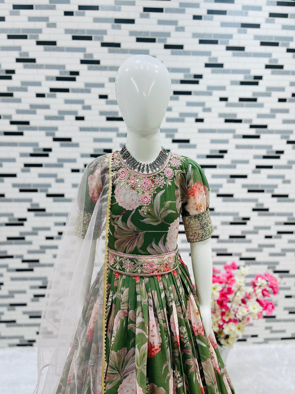 New Designer Heavy Fox Georgette Gown OC-152 Green