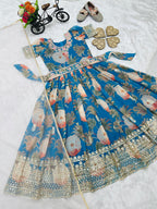New Designer Heavy Fox Georgette Gown OC-152 Blue