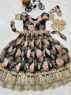 New Designer Heavy Fox Georgette Gown OC-152 Black
