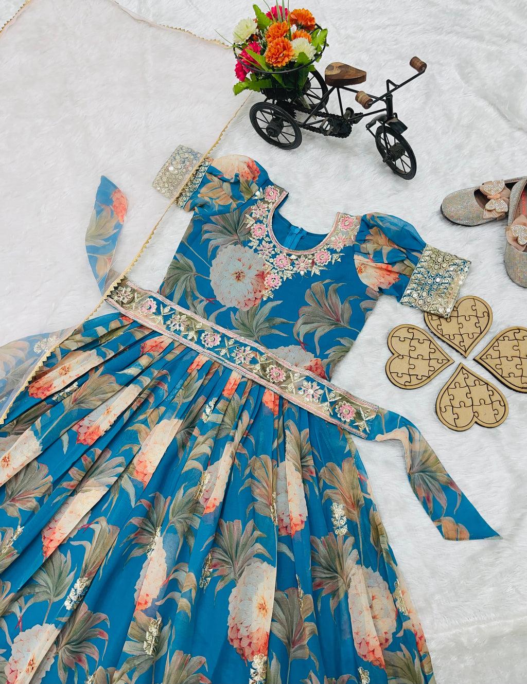 New Designer Heavy Fox Georgette Gown OC-152 Blue