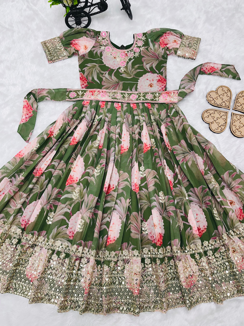 New Designer Heavy Fox Georgette Gown OC-152 Green