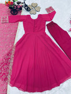 New Designer Heavy Fox Georgette Gown OC-169
