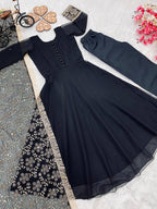 New Designer Heavy Fox Georgette Gown OC-169 Black