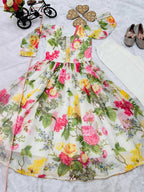 Presenting New Designer Heavy Fox Georgette Gown With Digital Print work Ready To Wear Collection OC-180