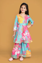 Kyra Multy Colour Printed Codding Lace Anarkali Kurt Set