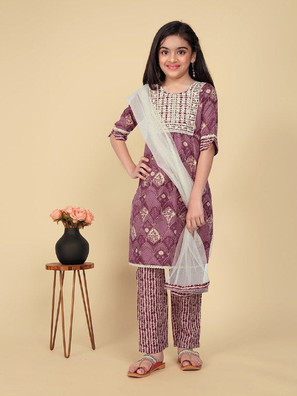 Zariya  Red  Cotton Suit Set