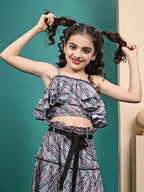Aira Pretty Black Printed Crop Top