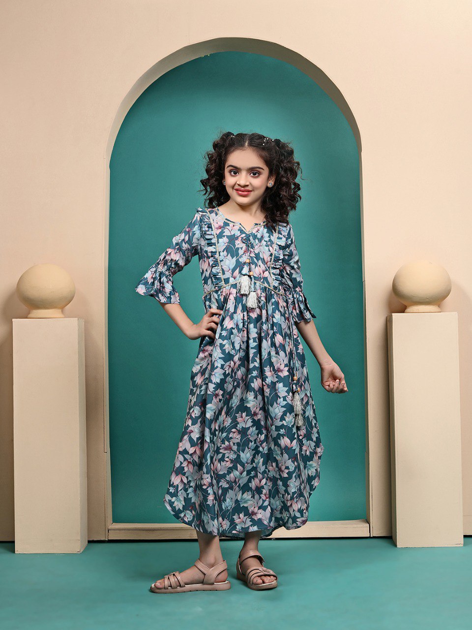 Zafira Lovely Printed  Anarkali gown