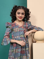 Velina Printed Anarkali gown