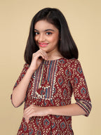 Vaidehi Maroon PolyCotton  Suit Set
