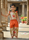 Elegant Gold Zari Work Kids Cord-Set