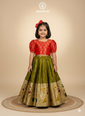 Trending Premium Brocade Fabric Kids Lahenga Choli