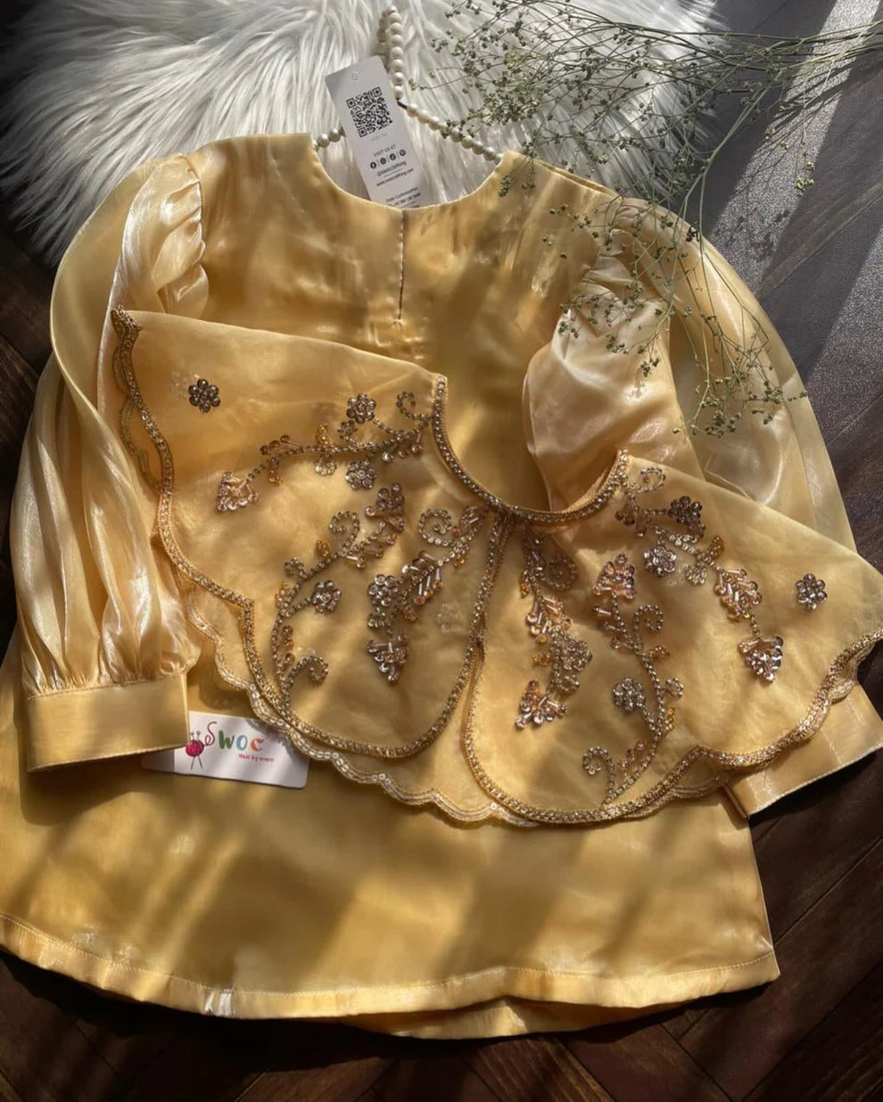 Aaira Organza Cape Top Set