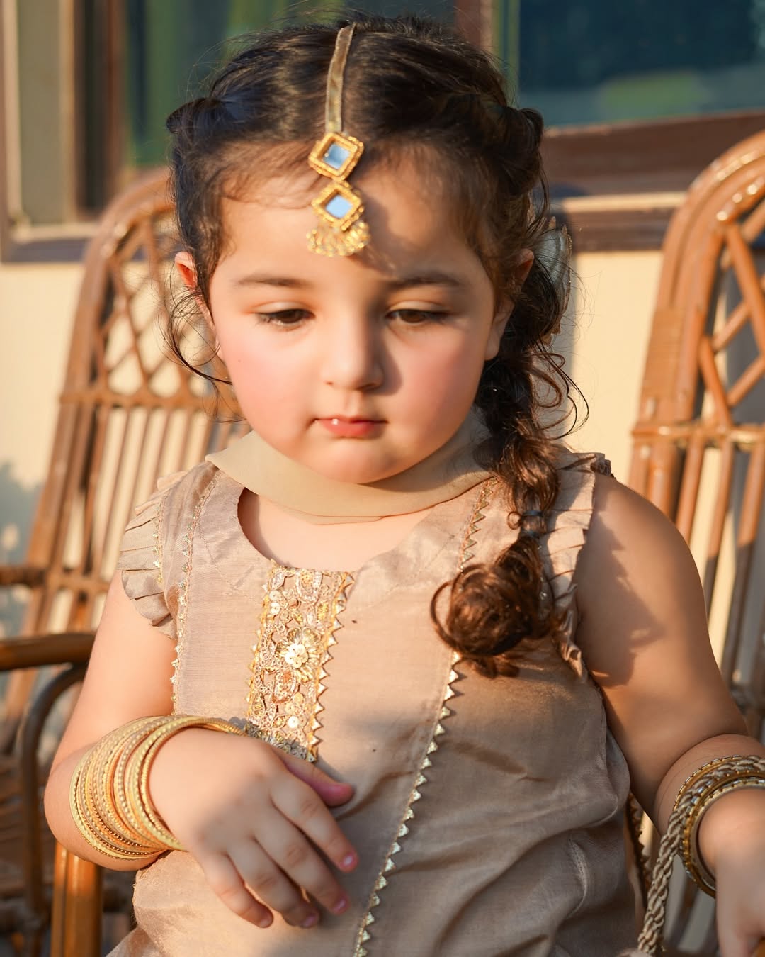 Meher Royal Beige Designer Gharara Set