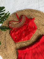 Aarna Royal Red Pleated Lahenga set