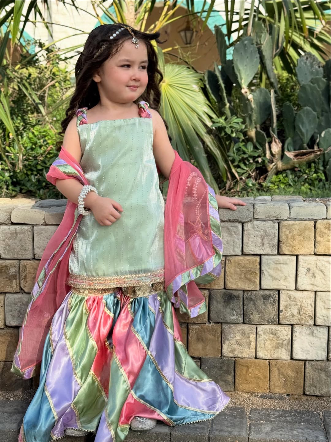 Pastel Kiara Rainbow Sharara Set with Dupatta