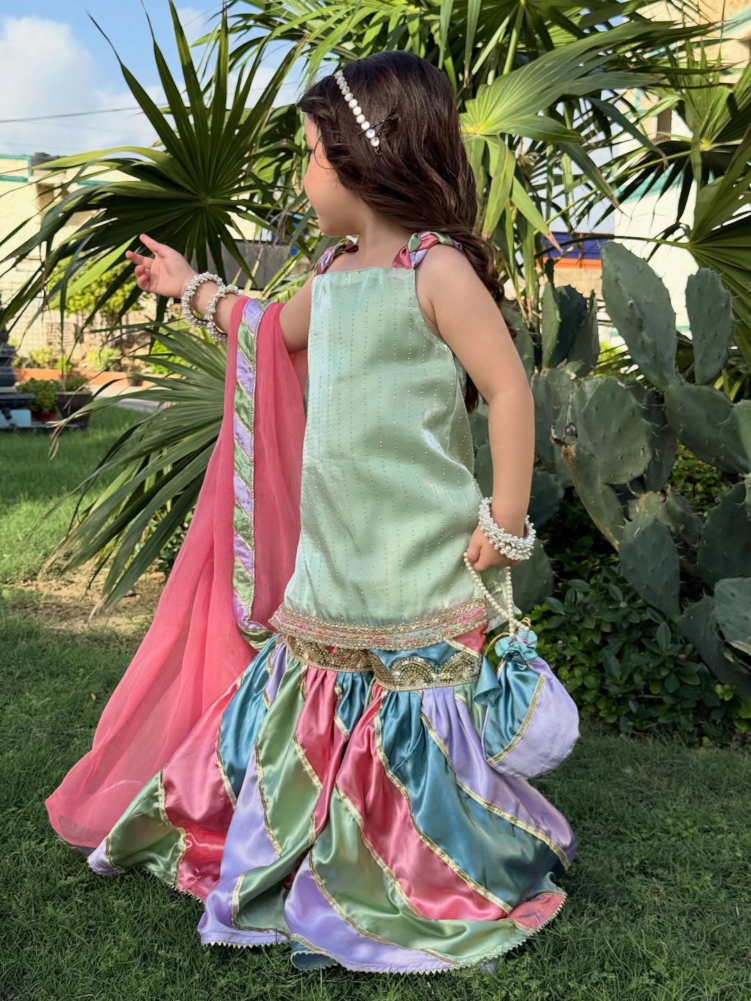 Pastel Kiara Rainbow Sharara Set with Dupatta