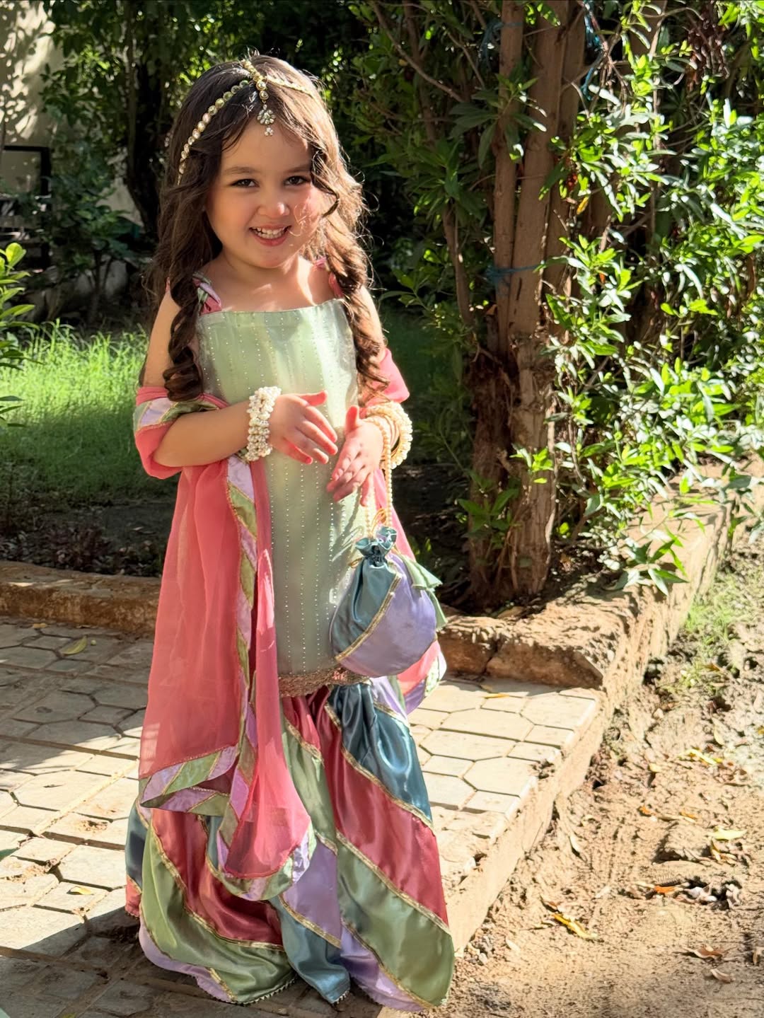Pastel Kiara Rainbow Sharara Set with Dupatta