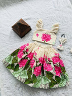 Anvika Lotus Bloom Embroidered Party Dress Set