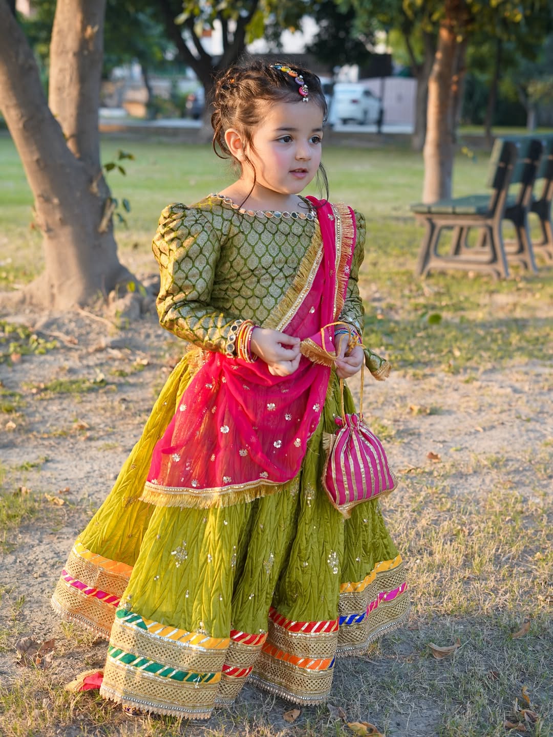 Black Avni Floral Princess Lehenga Set