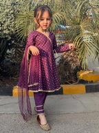 Myra Purple Angrakha Suit Set with Dupatta