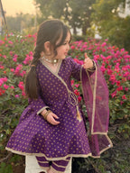 Myra Purple Angrakha Suit Set with Dupatta