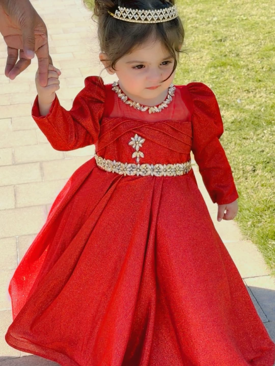 Kiara Royal Red Sparkle Gown