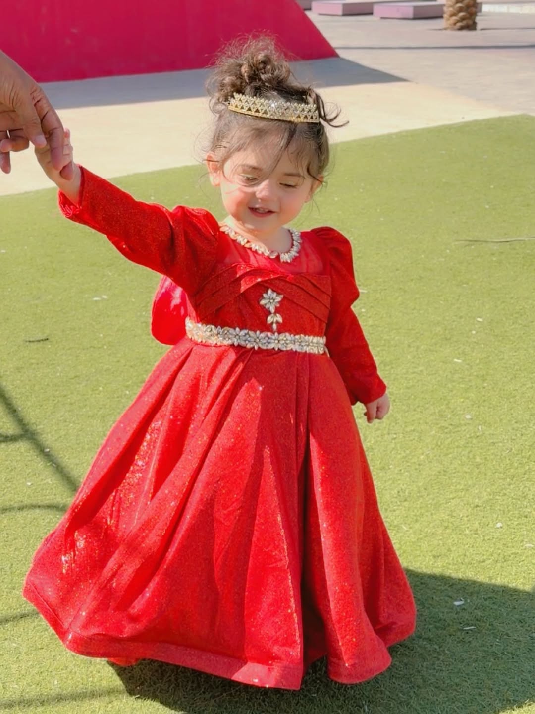 Kiara Royal Red Sparkle Gown