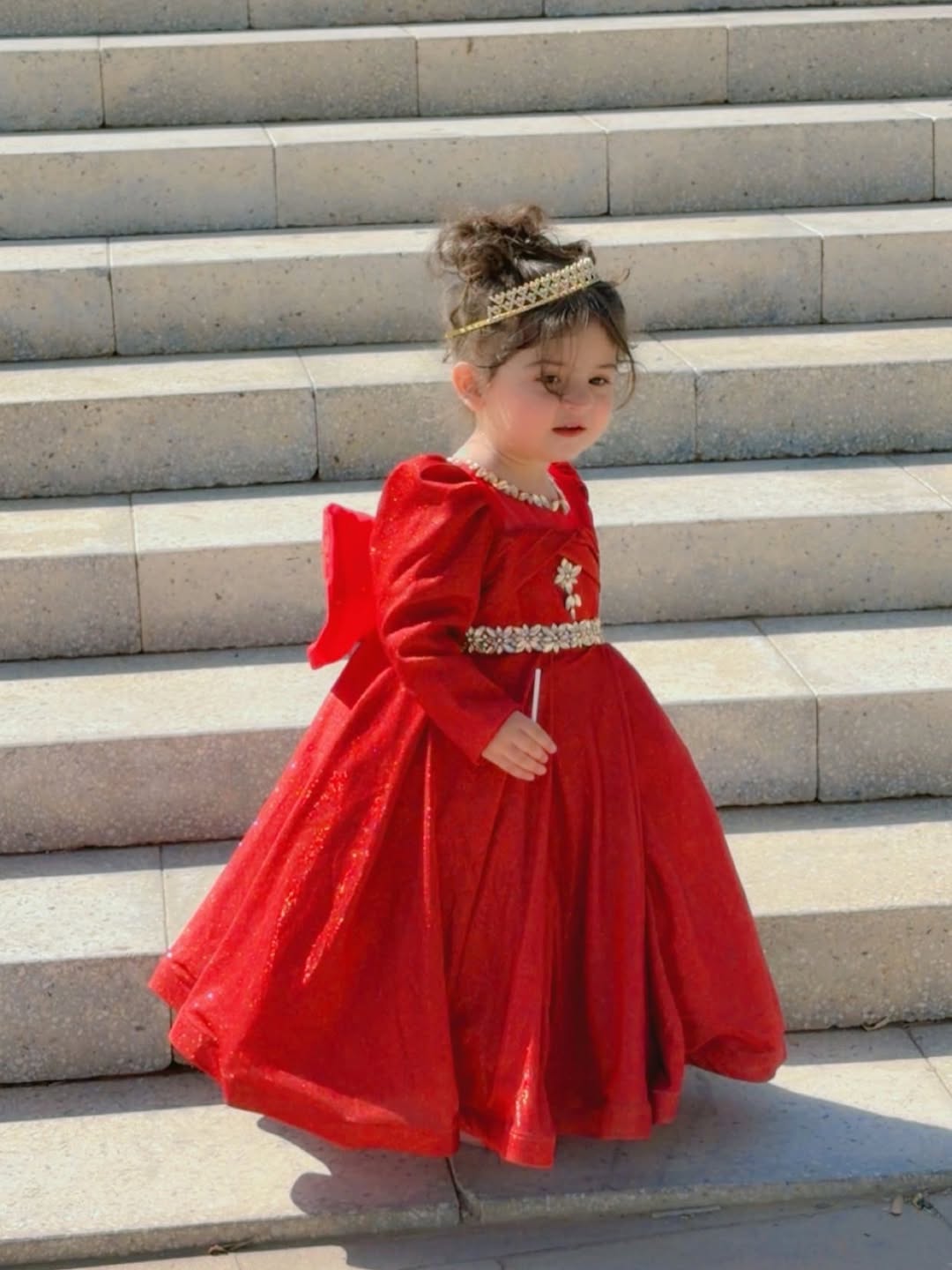 Kiara Royal Red Sparkle Gown