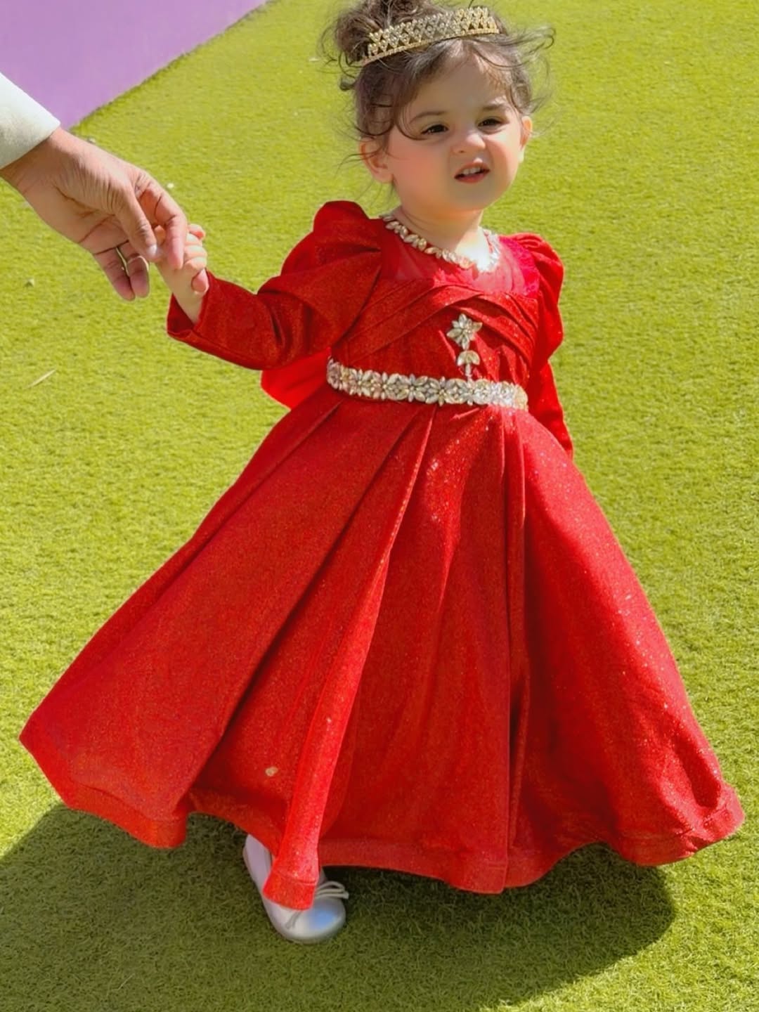 Kiara Royal Red Sparkle Gown