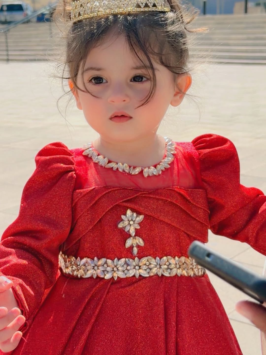 Kiara Royal Red Sparkle Gown