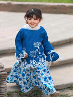 Zoya Royal Blue Floral Sharara Set