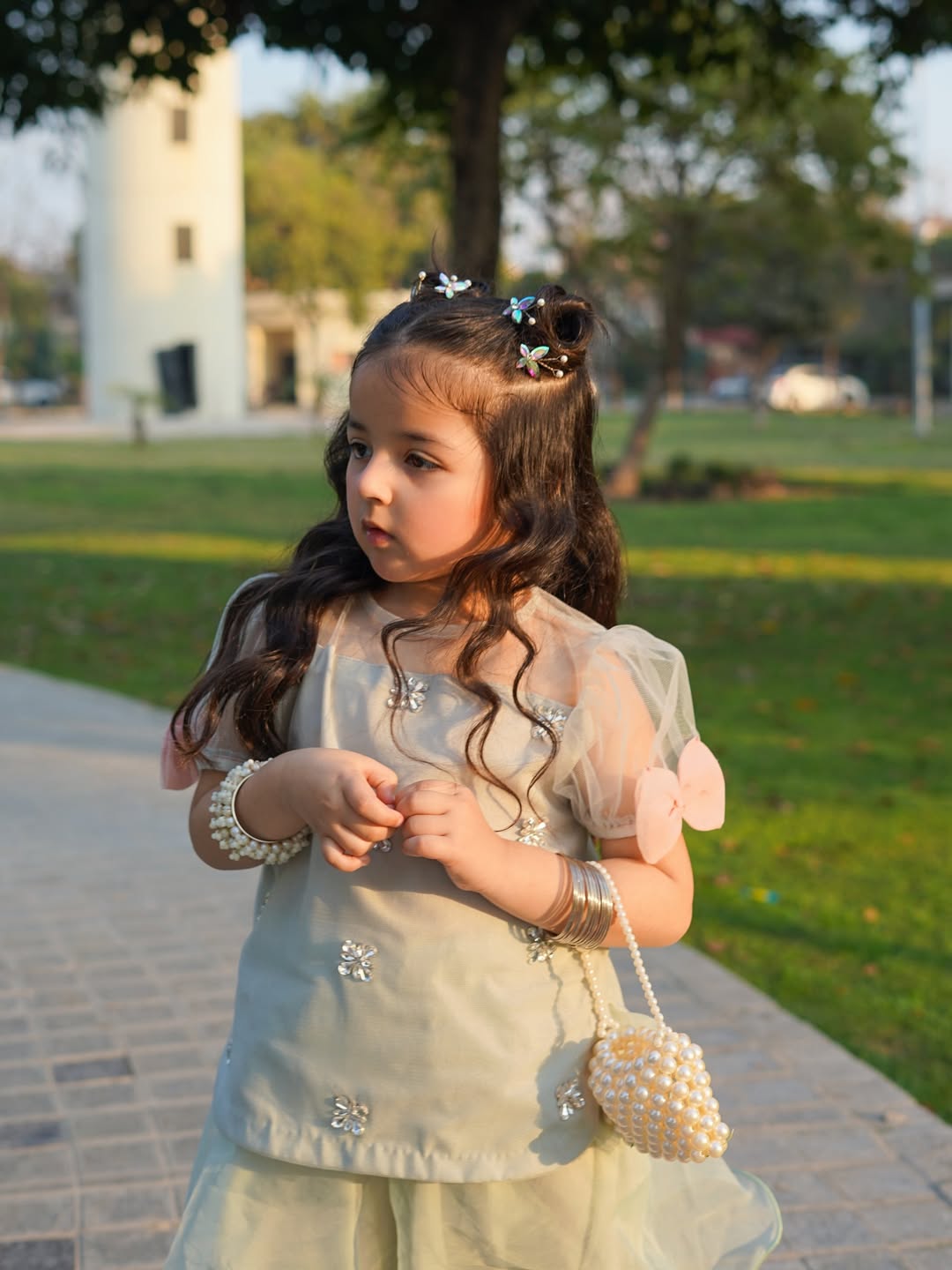 Kiara Mint Blossom Designer Sharara Set