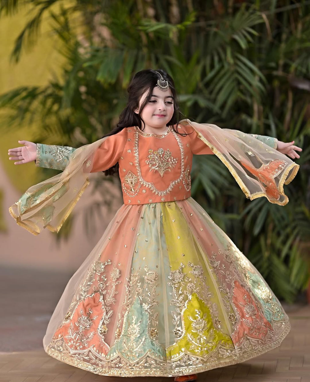 Aarohi Royal Pastel Embroidered Princess Gown Set
