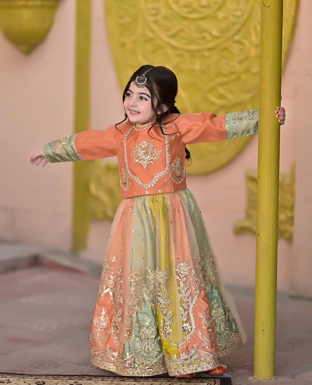 Aarohi Royal Pastel Embroidered Princess Gown Set