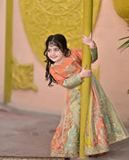 Aarohi Royal Pastel Embroidered Princess Gown Set
