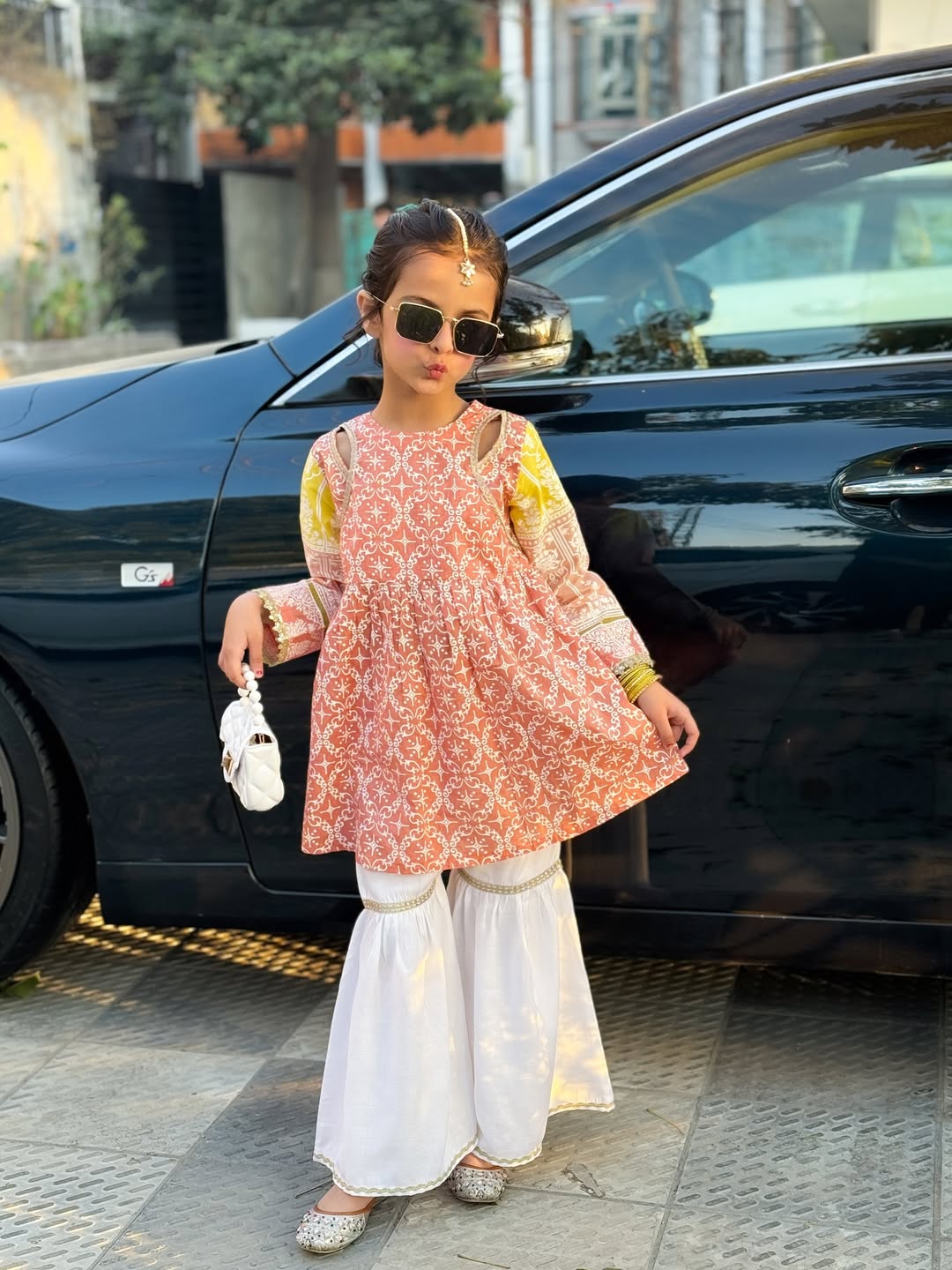Royal Peach Ethnic Sharara Outfit