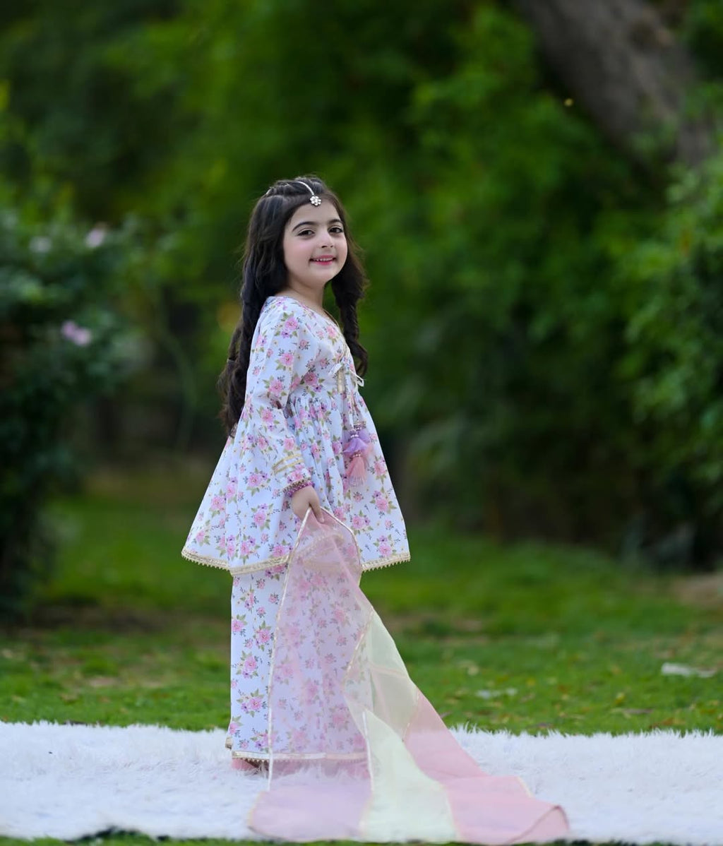 Floral Anaya Pastel Sharara Set with Dupatta