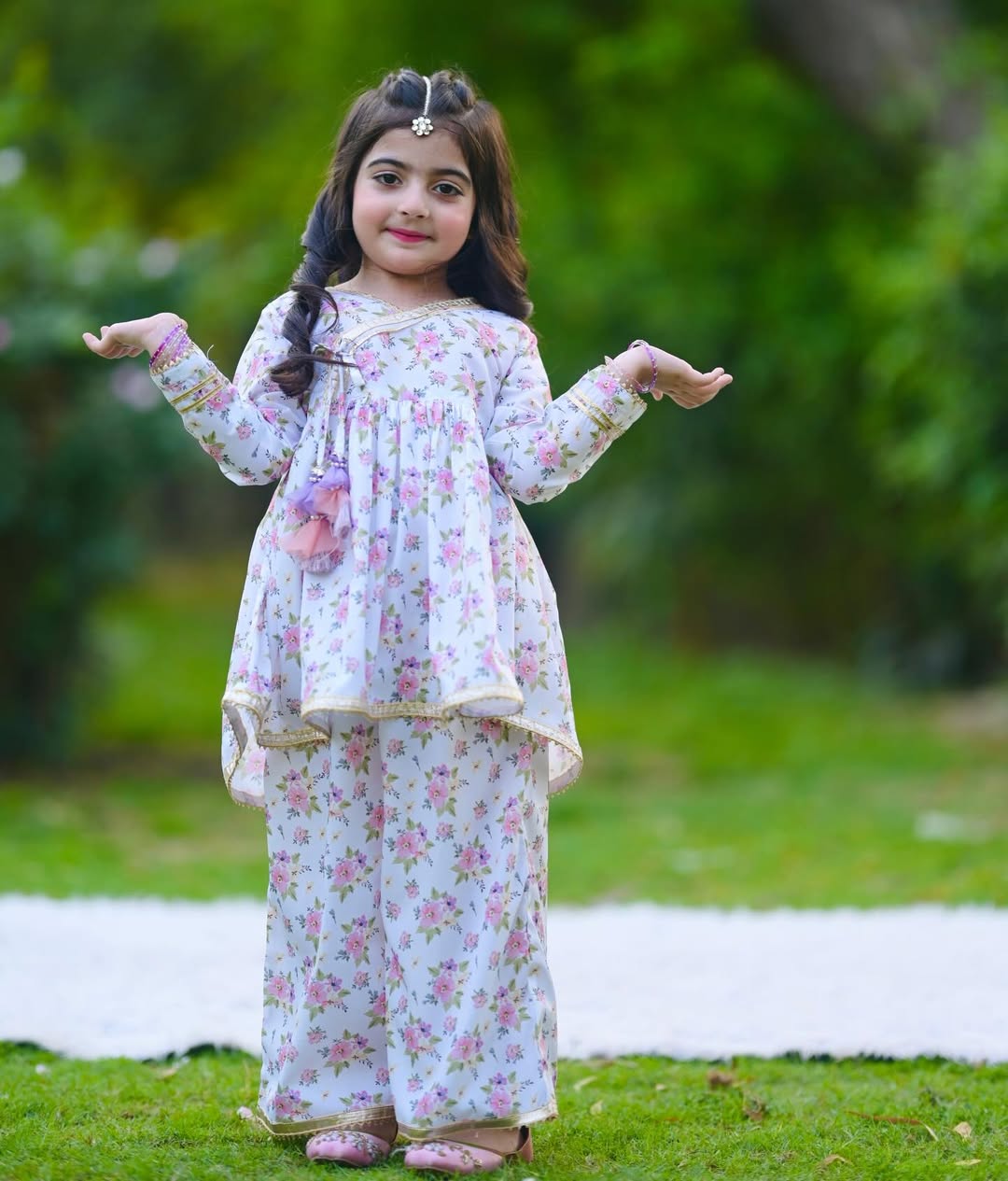 Floral Anaya Pastel Sharara Set with Dupatta