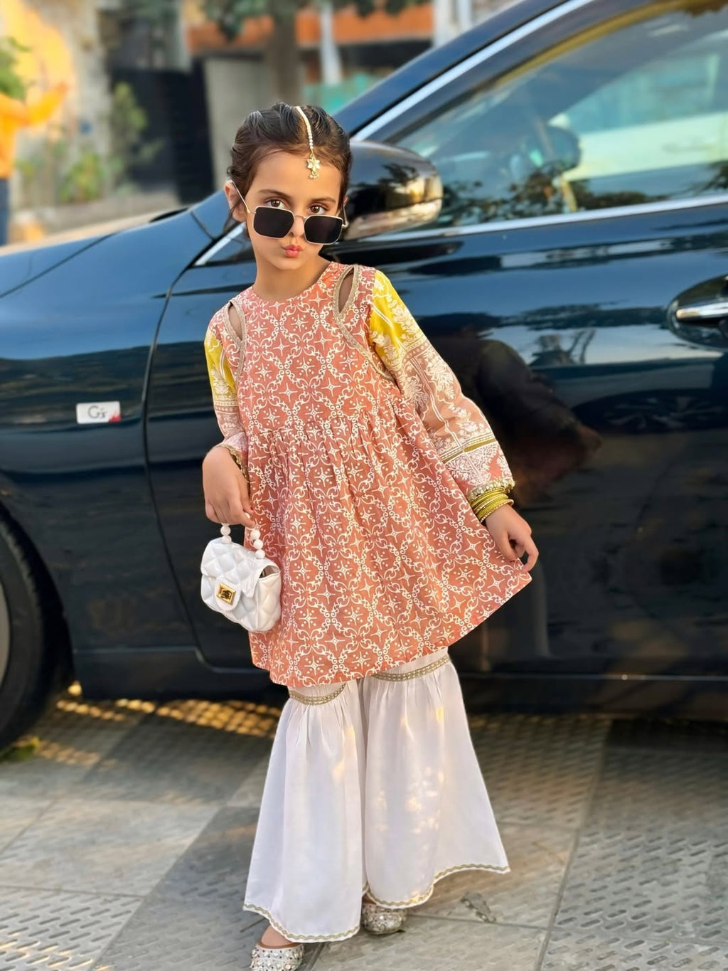 Royal Peach Ethnic Sharara Outfit