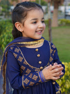 Royal Blue Princess Anarkali Set