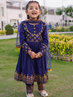 Royal Blue Princess Anarkali Set