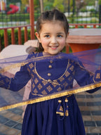 Royal Blue Princess Anarkali Set