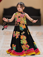 Black Avni Floral Princess Lehenga Set