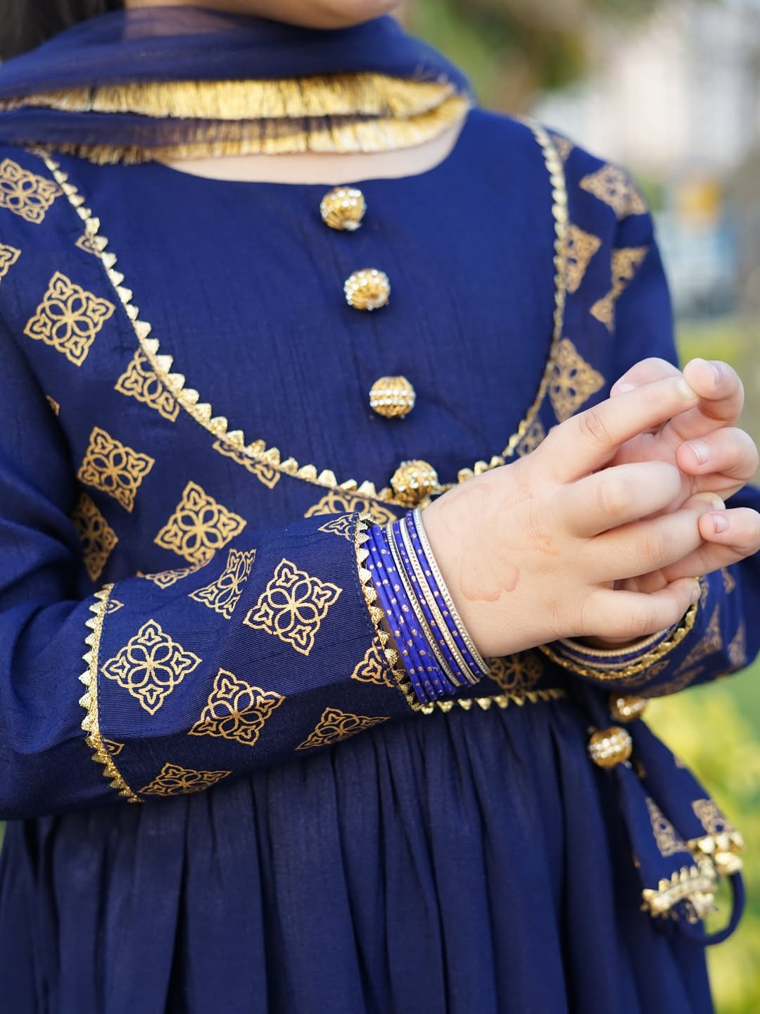 Royal Blue Princess Anarkali Set