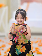 Black Avni Floral Princess Lehenga Set