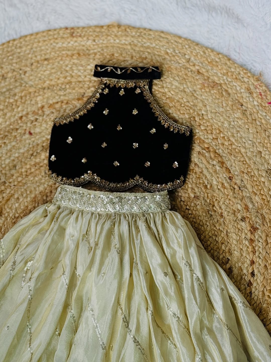 Ivory & Black Royal Lehenga Set