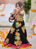 Black Avni Floral Princess Lehenga Set