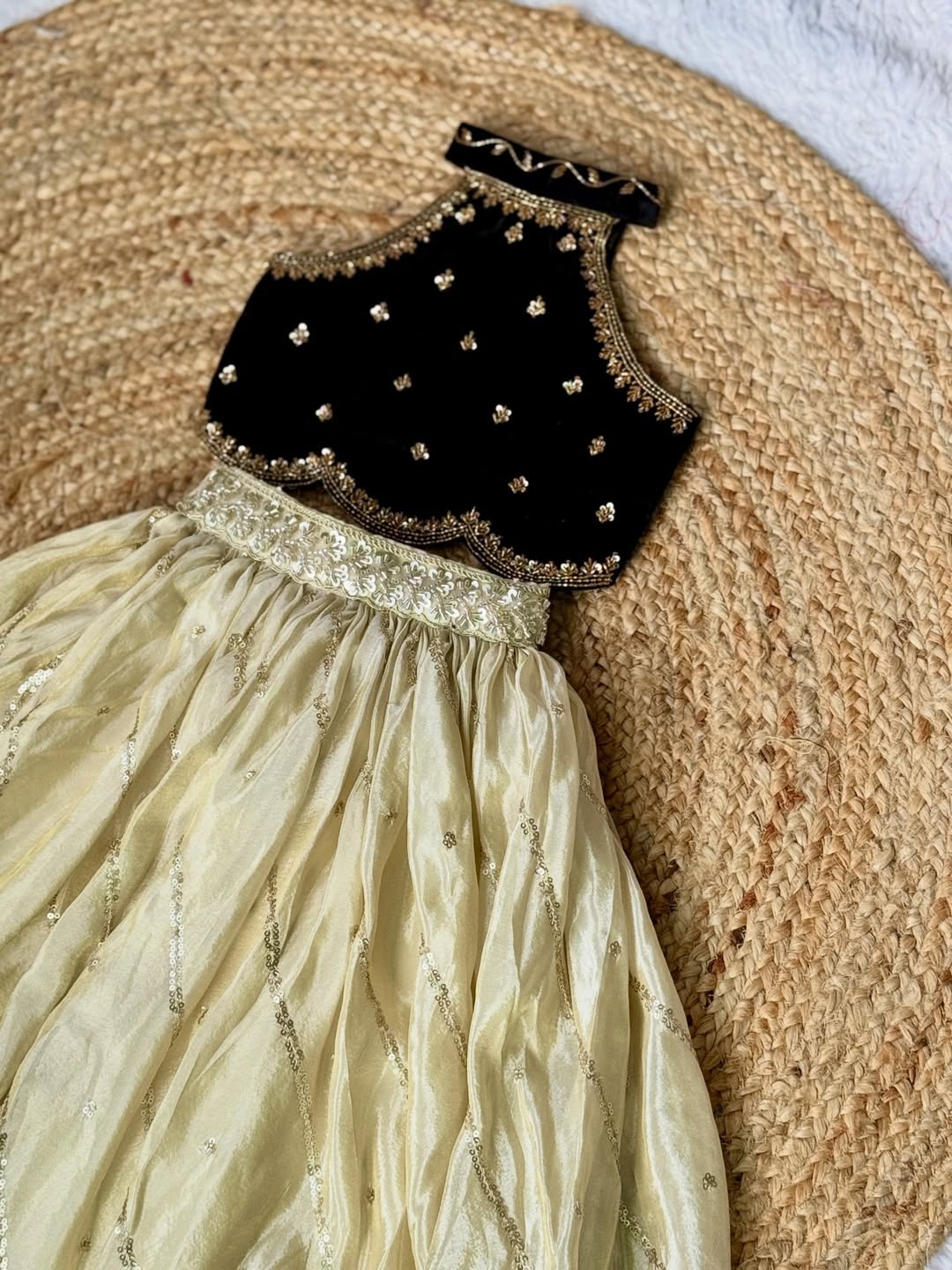 Ivory & Black Royal Lehenga Set