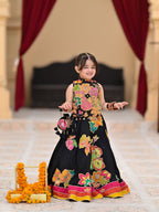 Black Avni Floral Princess Lehenga Set